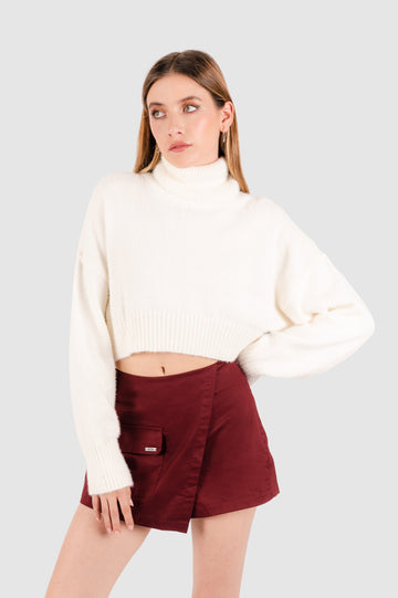 Chompa Crop Warren CHOMPAS NOW Blanco XS 