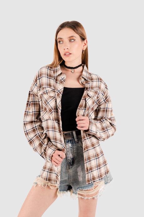 Camisa Kyrie CAMISAS NOW Beige XS 