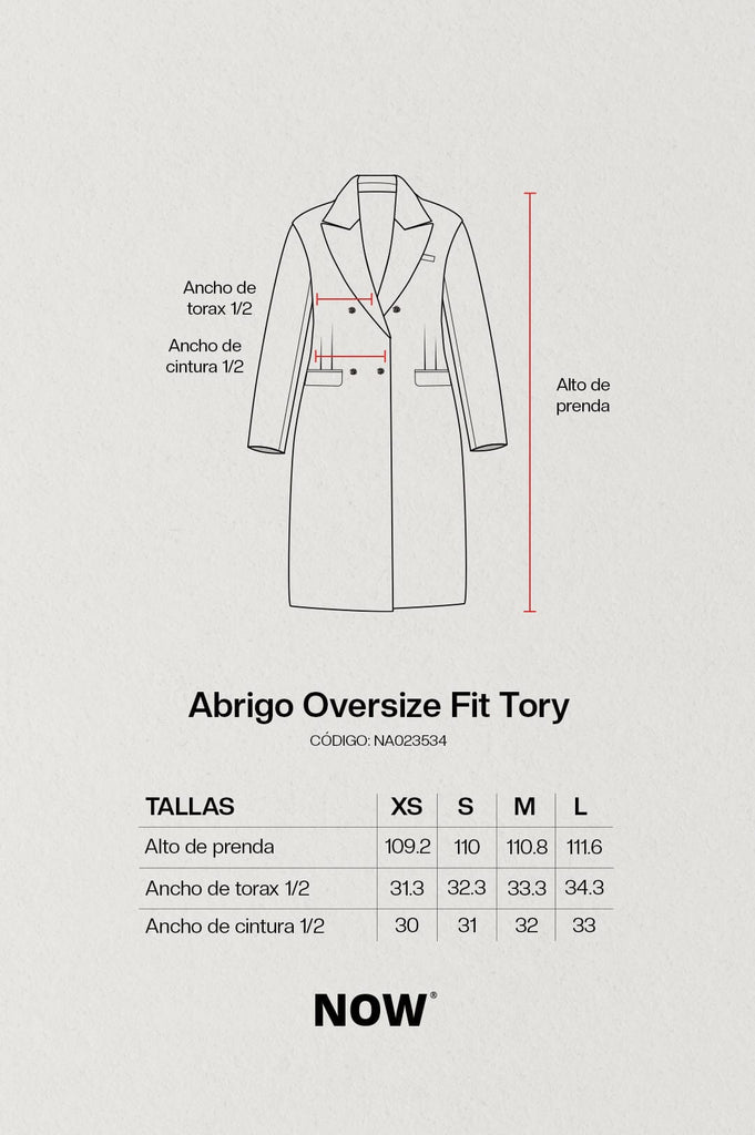 Abrigo Oversize Fit Tory ABRIGOS NOW 