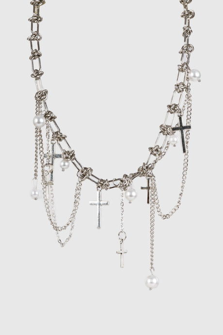 Collar Crosses And Chains COLLARES NOW Plateado 