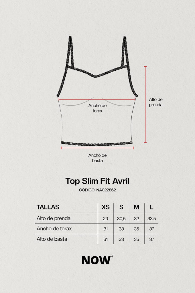 Top Slim Fit Avril CROPTOPS NOW 