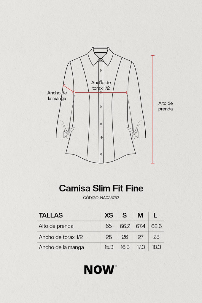 Camisa Slim Fit Fine CAMISAS NOW 