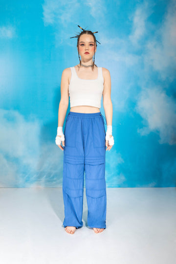 Pantalón Parachute Prisha PANTALONES NOW Azul XS 