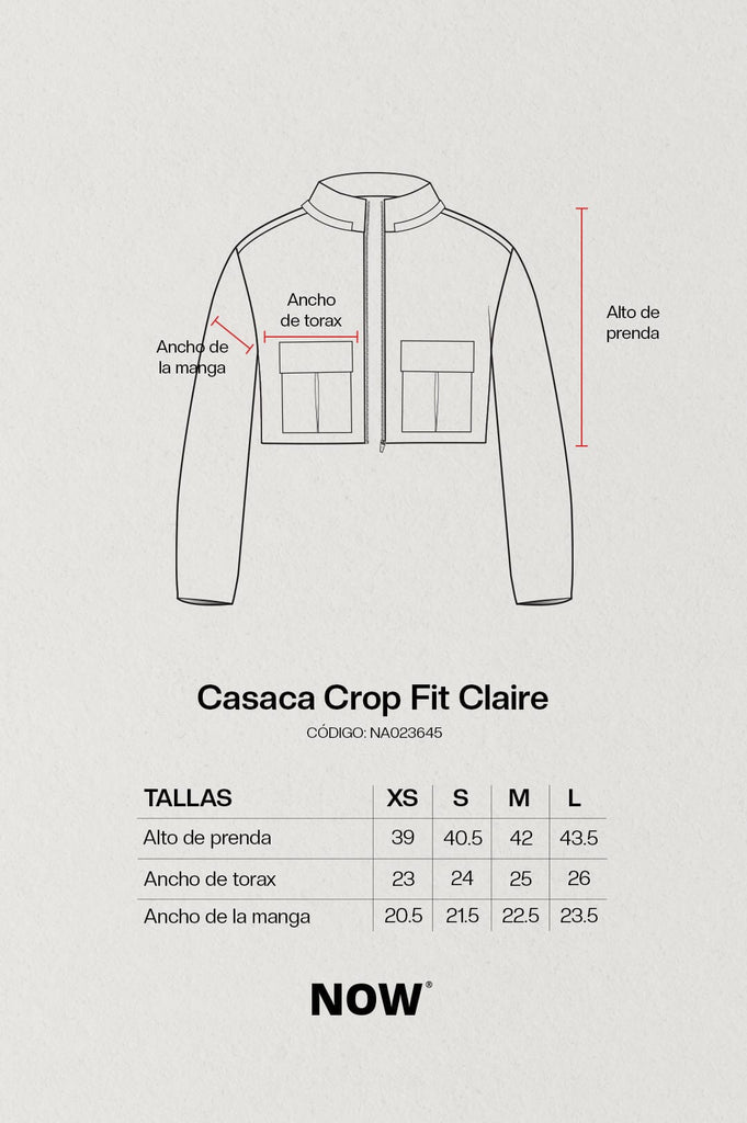 Casaca Crop Fit Claire ABRIGOS NOW 