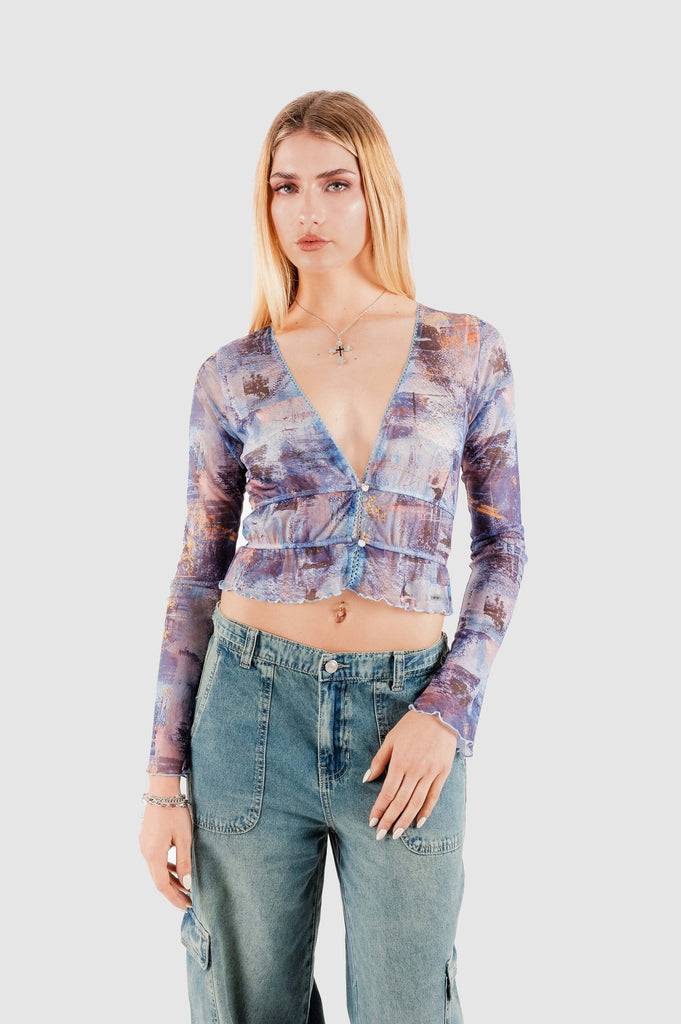 Blusa Crop Baduza BLUSAS NOW Azul XS 