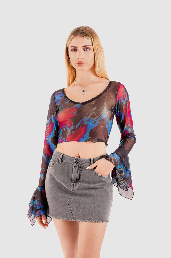 Crop Manga Larga Axel CROPTOPS NOW Fucsia M 