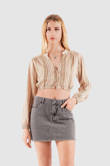 Blusa Crop Everly BLUSAS NOW Beige XS 