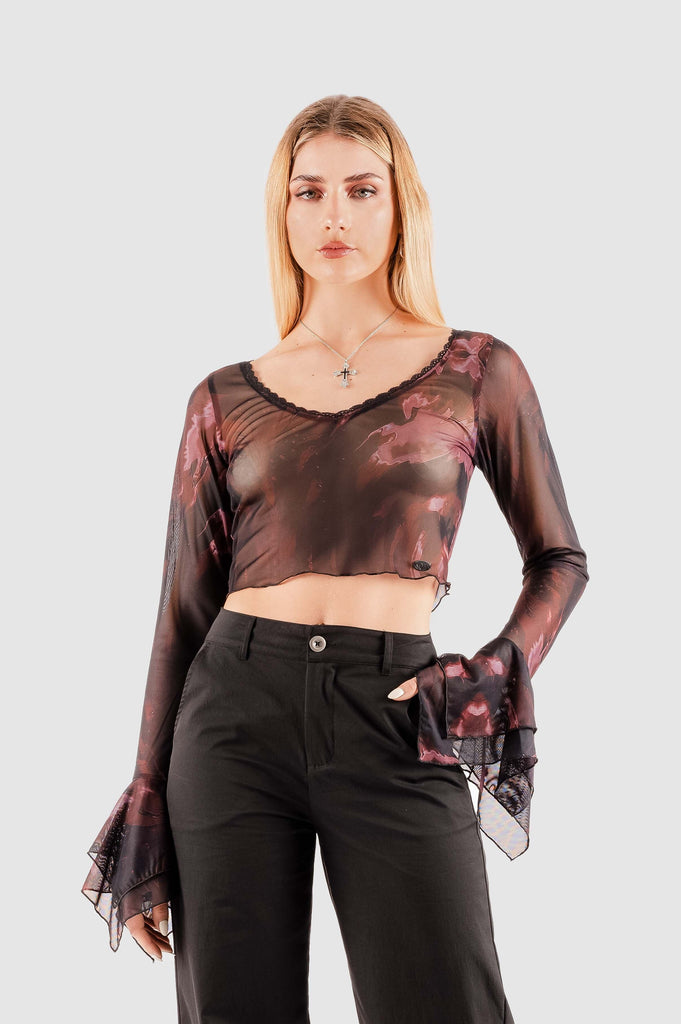 Crop Manga Larga Axel CROPTOPS NOW Marrón M 