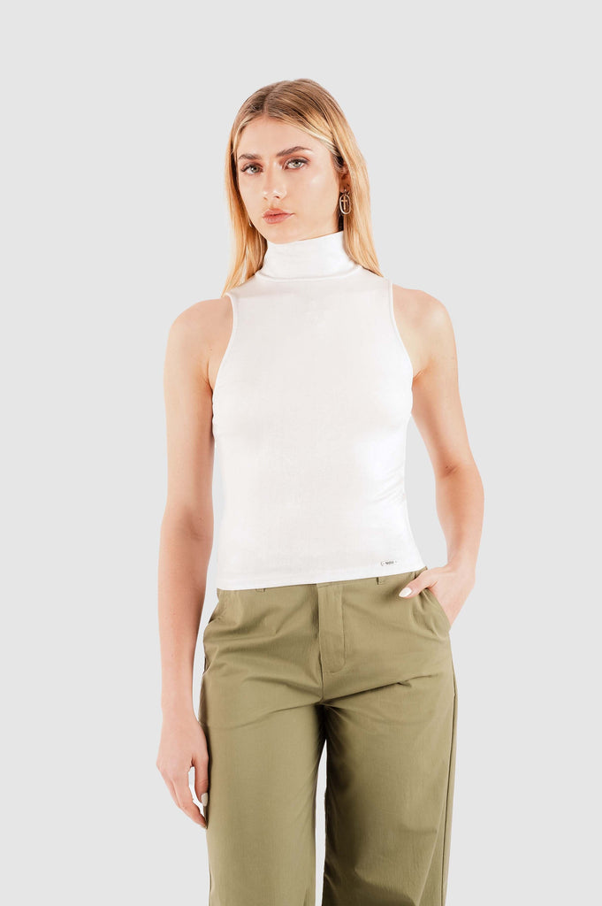 Tank Crop Cuello Alto Brooks CROPTOPS NOW Blanco XS 