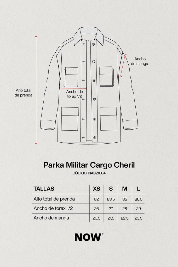 Parka Militar Cargo Cheril ABRIGOS NOW 