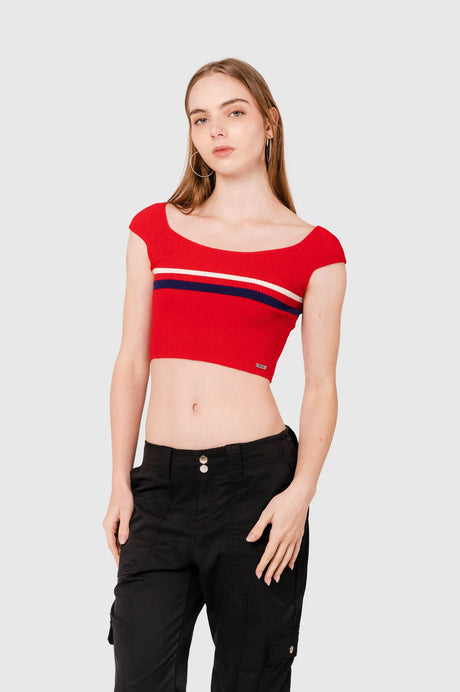 Crop Slim Fit Elice CROPTOPS NOW Rojo XS 
