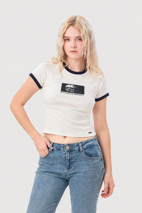 Polo Baby Tee Voru POLOS NOW Blanco X Small 