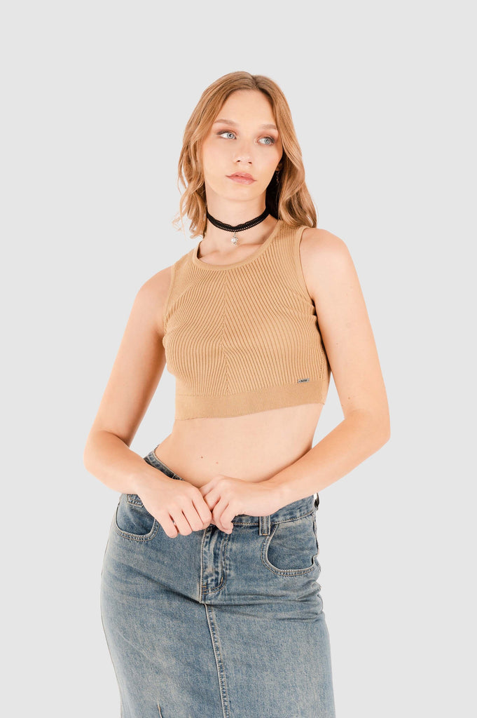 Crop Tejido Aways POLOS NOW Camel XS 