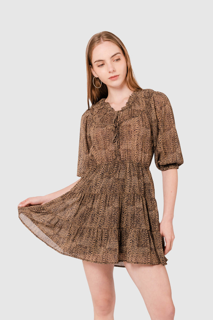 Mini Vestido Pierce VESTIDOS NOW Marrón XS 