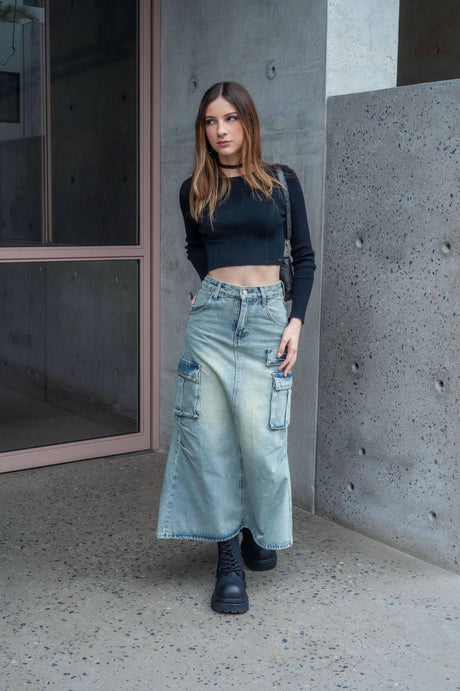 Maxi Falda Denim Irish FALDAS NOW 