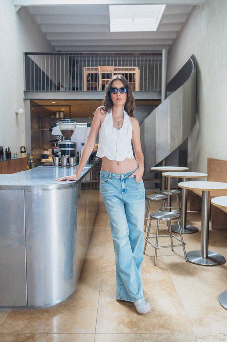 Blusa Slim Fit Bize BLUSAS NOW Blanco XS 