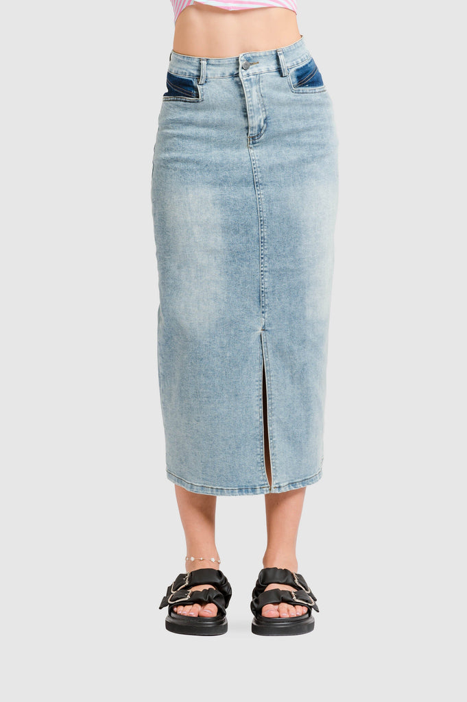 Maxi Falda Denim Desert FALDAS NOW S Azul 