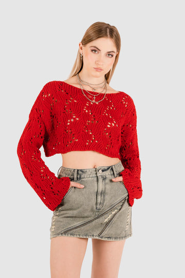 Croptop M/Larga Clay CROPTOPS NOW Rojo XS 