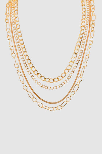 Collar Triple Chain COLLARES NOW Dorado 