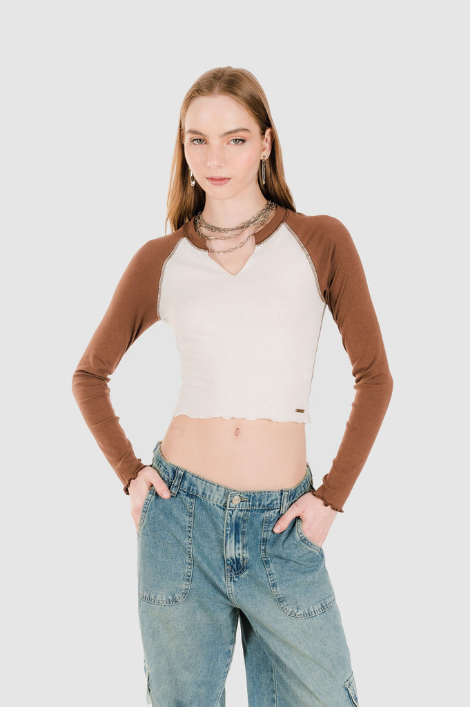 Croptop Malek POLOS NOW Marrón XS 