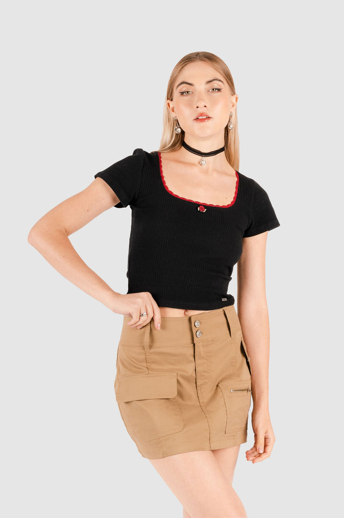 Crop Slim Fit Romi CROPTOPS NOW Azul Oscuro XS 