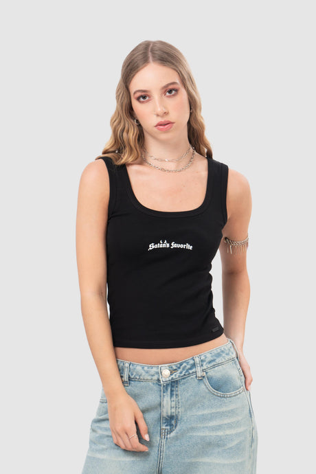 Tank Slim Fit Satan CROPTOPS NOW Negro XS 
