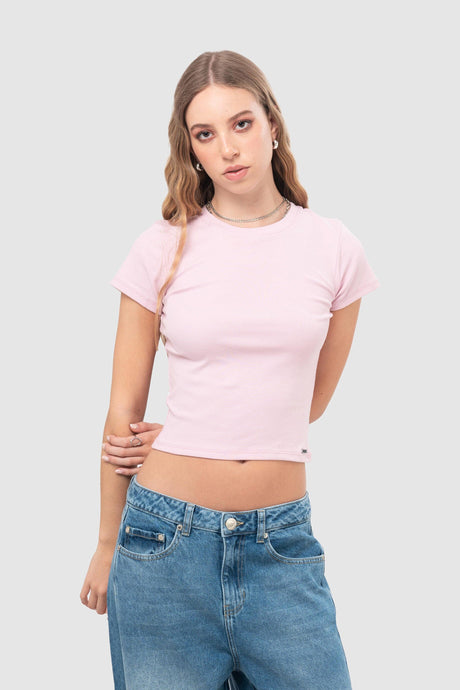 Polo Baby Tee Crau POLOS NOW Rosado Claro XS 