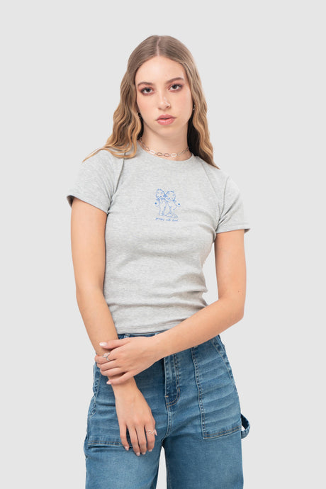 Polo Baby Tee Elyxen POLOS NOW Gris Claro XS 