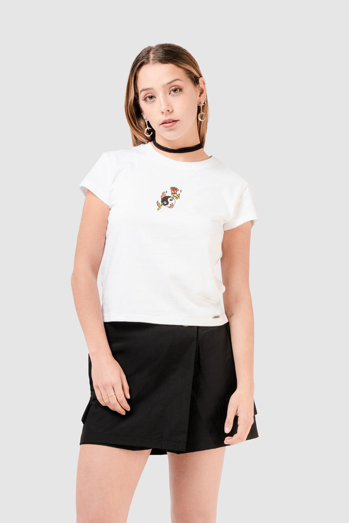 Polo Crop Fit Basher POLOS NOW Blanco XS 