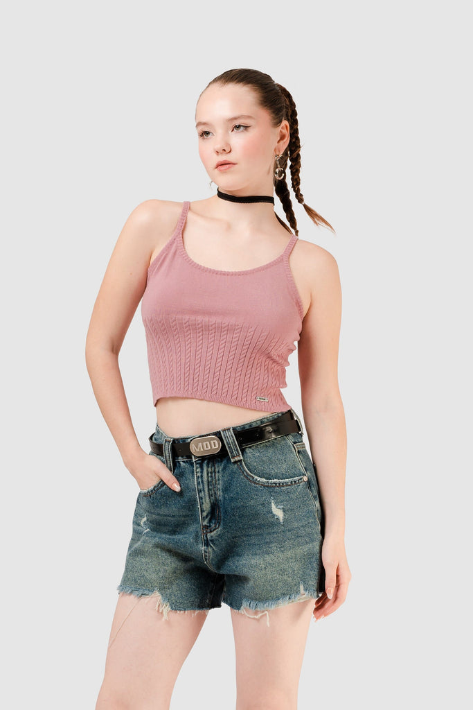 Top Slim Fit Anse CROPTOPS NOW Rosado Claro XS 