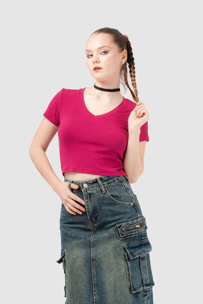 Crop Slim Fit Koffin POLOS NOW Fucsia XS 