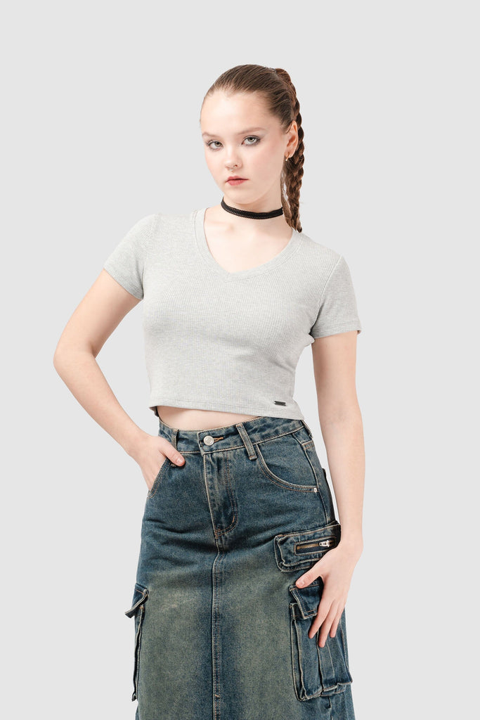 Crop Slim Fit Koffin POLOS NOW Gris XS 