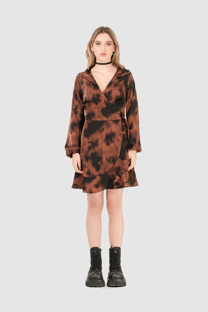 Mini Vestido Tovey VESTIDOS NOW Marrón S 