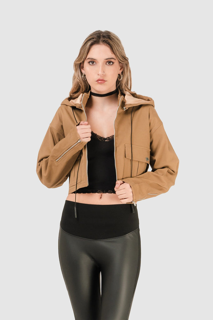 Casaca Crop Fit Claire ABRIGOS NOW Verde Claro XS 