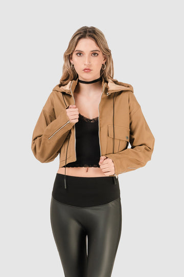 Casaca Crop Fit Claire ABRIGOS NOW Verde Claro XS 