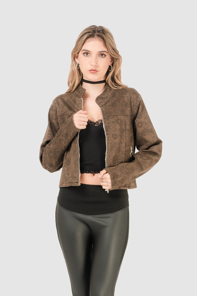 Casaca Crop Fit Purdy CASACAS NOW Marrón XS 