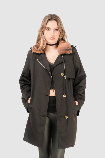 Gabardina Regular Fit Kenia ABRIGOS NOW Negro XS 