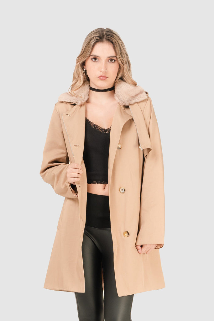 Gabardina Regular Fit Kenia ABRIGOS NOW Beige XS 