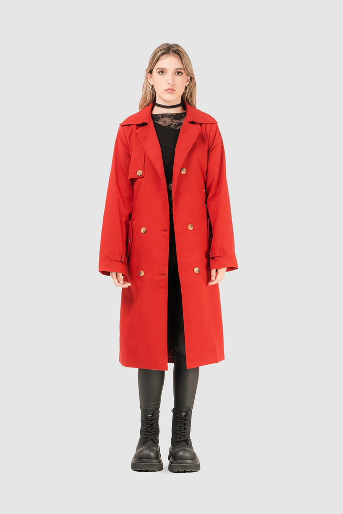 Gabardina Regular Fit Gigi ABRIGOS NOW Rojo XS 