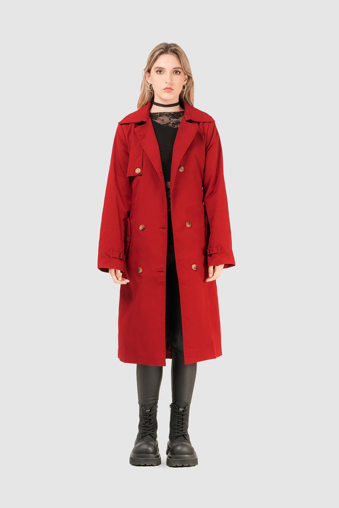 Gabardina Regular Fit Gigi ABRIGOS NOW Rojo XS 