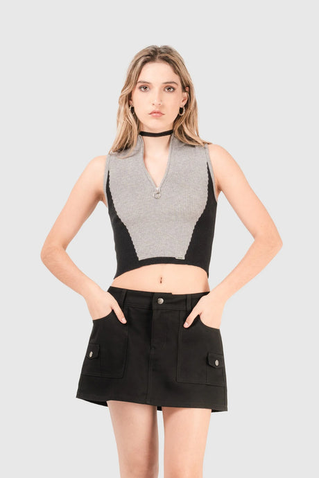 Top Slim Fit Laurent CROPTOPS NOW Melange XS 
