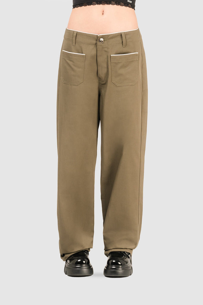 Pantalón Recto Fit Truman PANTALONES NOW Verde Oscuro XS 