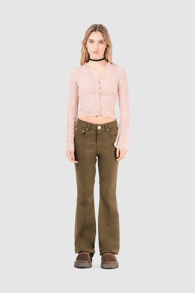Pantalón Flare Fit Erice PANTALONES NOW Marron Claro 24 