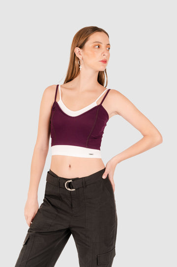 Polo Crop Slim Fit Lund CROPTOPS NOW Morado XS 