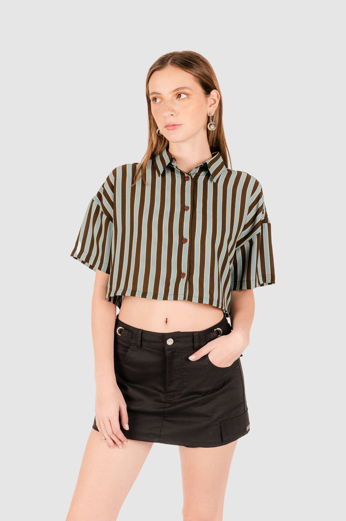 Camisa Fit Boxy Hannah CAMISAS NOW Marrón XS 