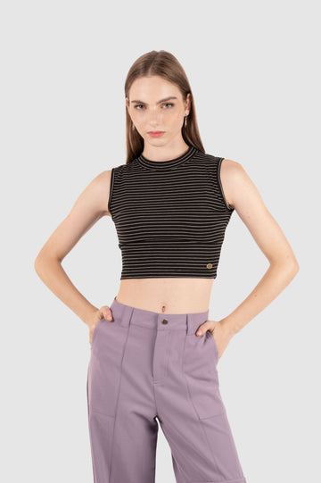 Tank Crop Taylor - Negro CROPTOPS NOW Peru 