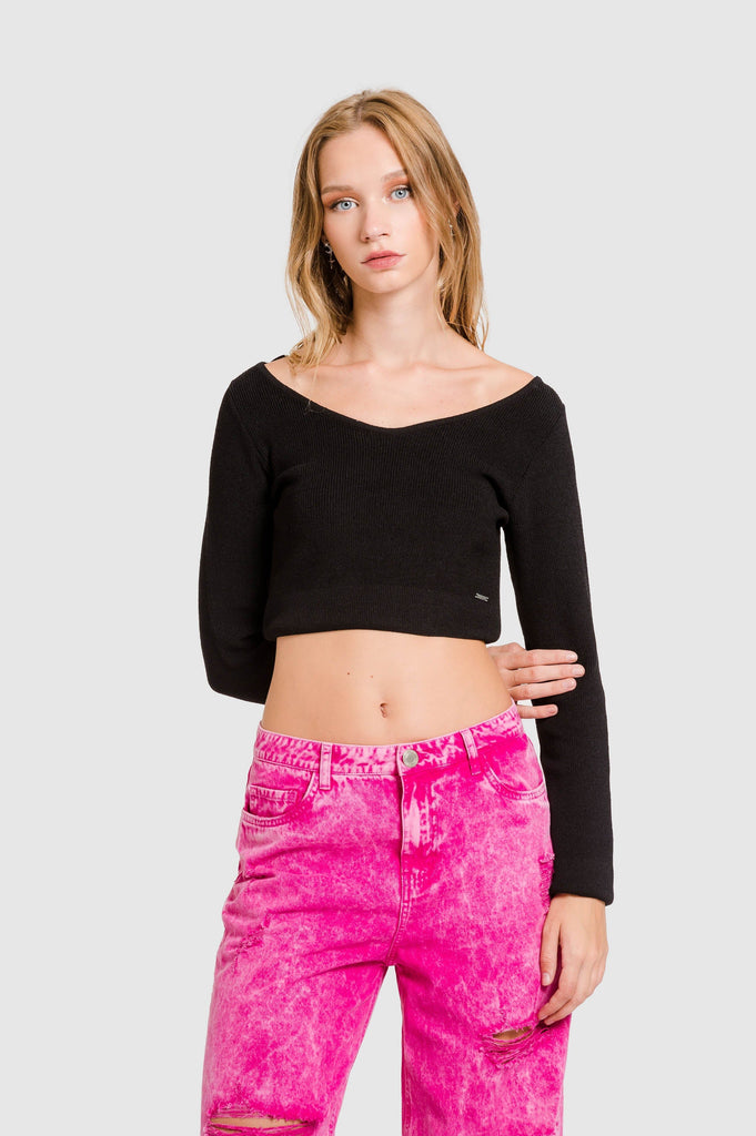 Crop Tejido Slave CROPTOPS NOW XS Negro 