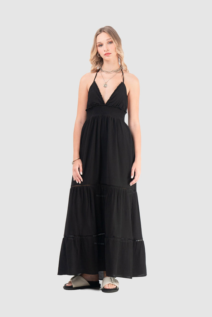 Maxi Vestido Voze VESTIDOS NOW Negro XS 