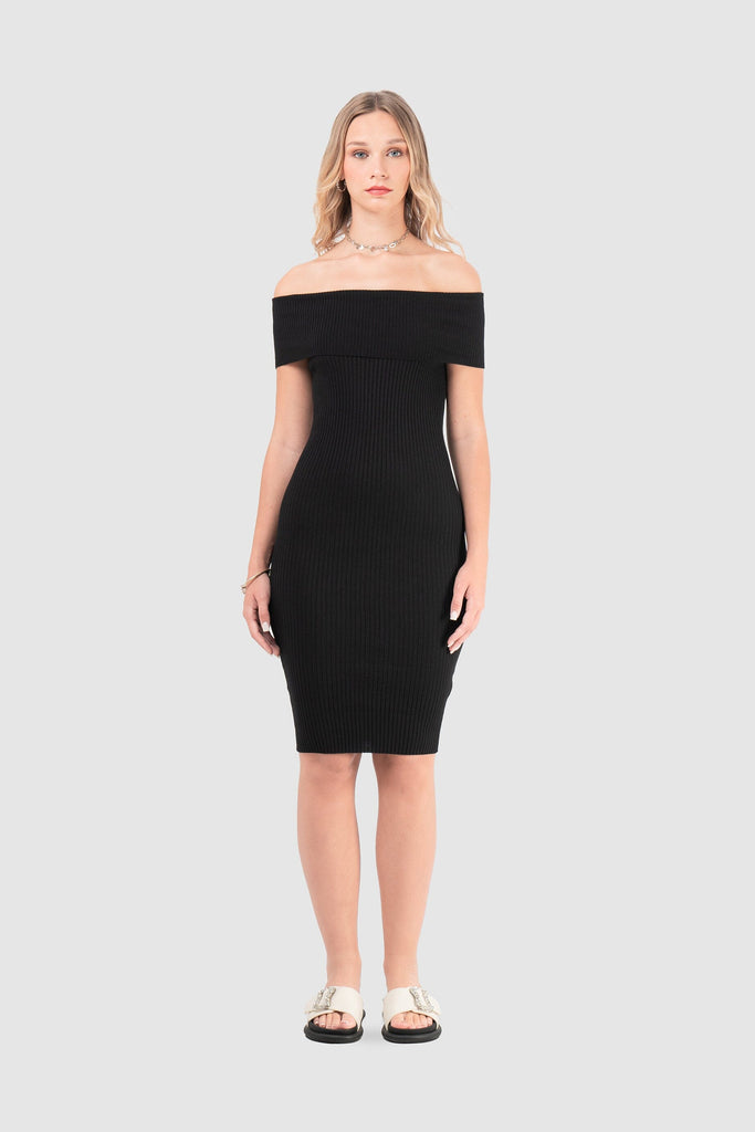 Midi Vestido Eclipse VESTIDOS NOW Negro S 