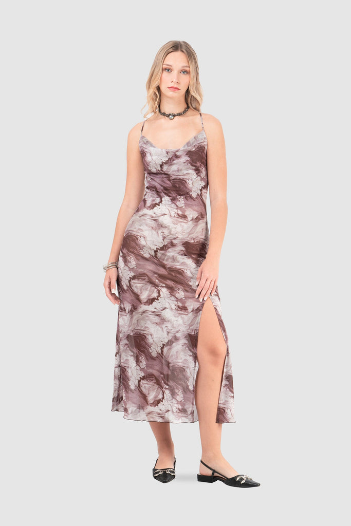 Maxi Vestido Claes VESTIDOS NOW Marron Claro XS 